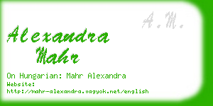 alexandra mahr business card